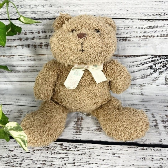 Vintage Soft Dreams Teddy Bear w/Bow Wind Up Musical Stuffed Animal Plush Toy - Picture 1 of 9